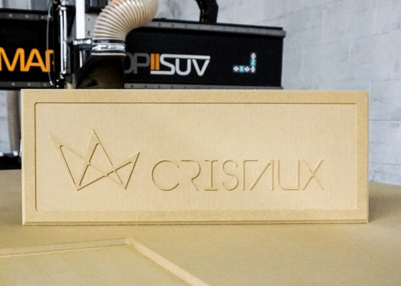 Cristaux Wood Sign Cut By CNC Machine