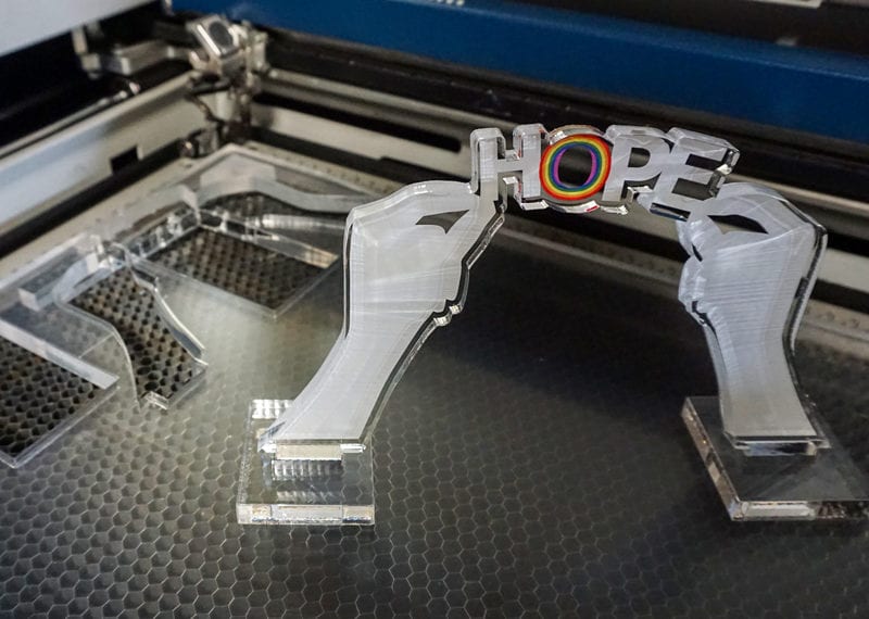 Custom Acrylic Hope Award Cut By Laser Machine Rapid Prototype