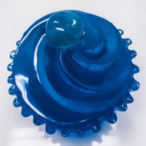Custom Blue Lucite Cupcake Replica By Cristaux
