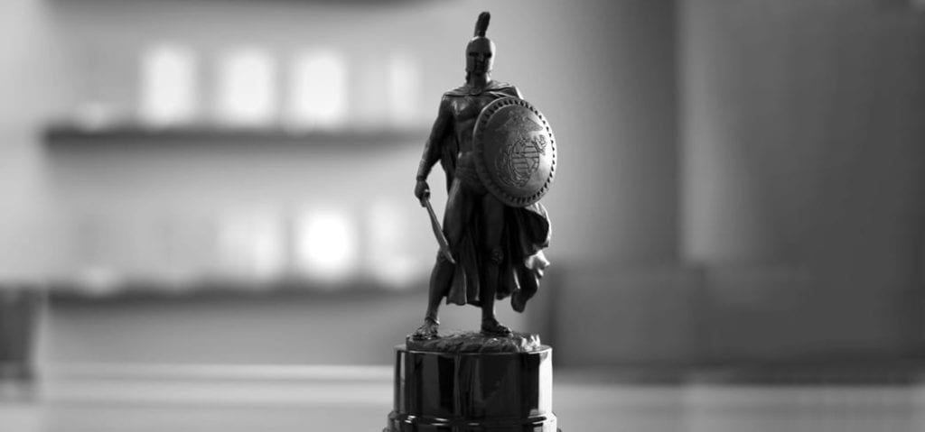 Bronze Statue Award Of Spartan Warrior