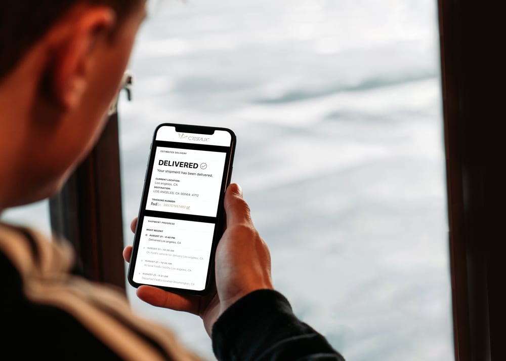 Custom award package delivery notification on phone