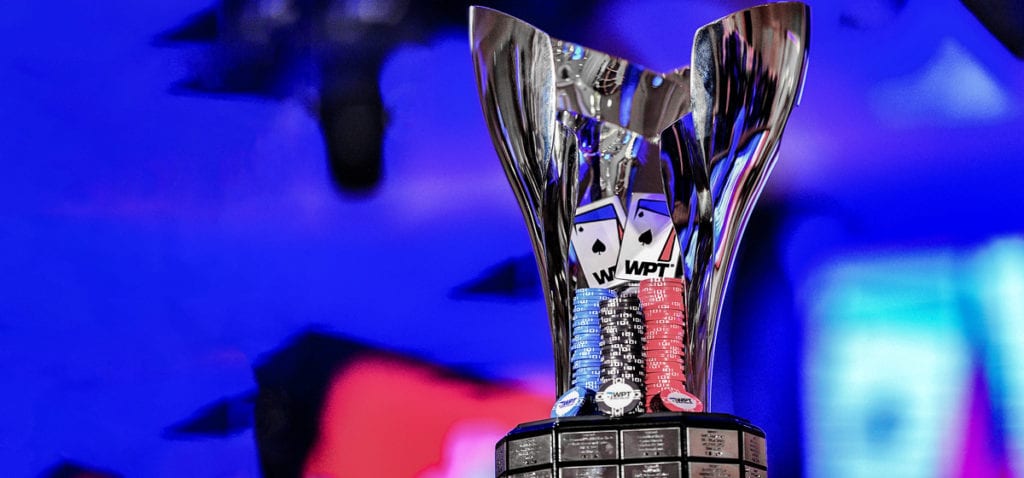 Silver Trophy With Poker Chips World Poker Tournament Champions Cup