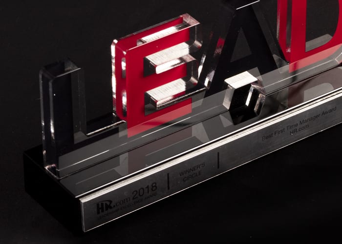 Black and Red Crystal Award For Employee Recognition 002