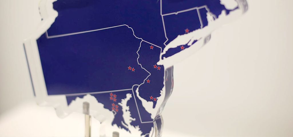 Blue Lucite Deal Toy Of USA Map