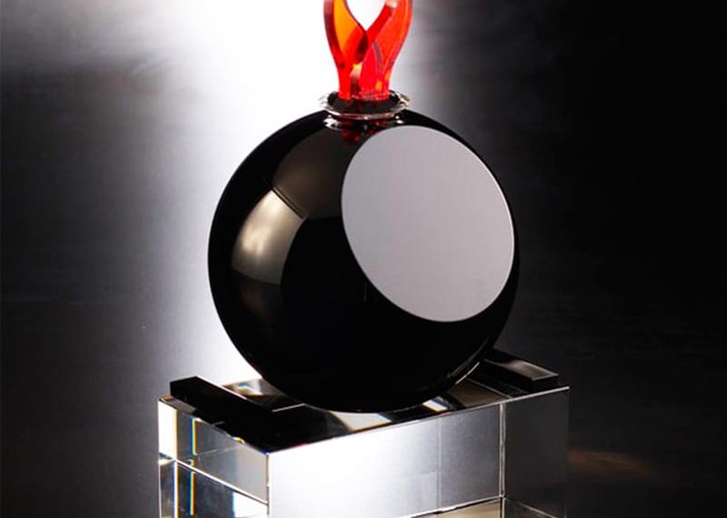 Bomb Replica Made Of Black And Clear Red Crystal 001