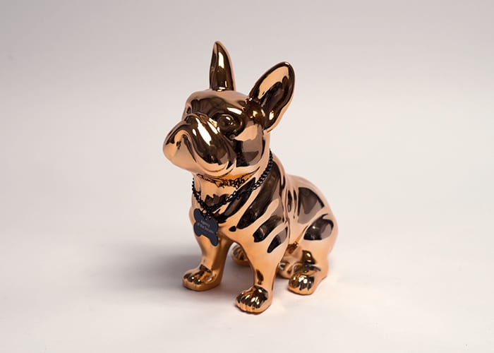 Gold French Bulldog Statue 002