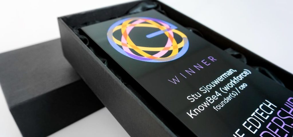 Black Crystal Award With Digitally Printed Details And Black Presentation Box
