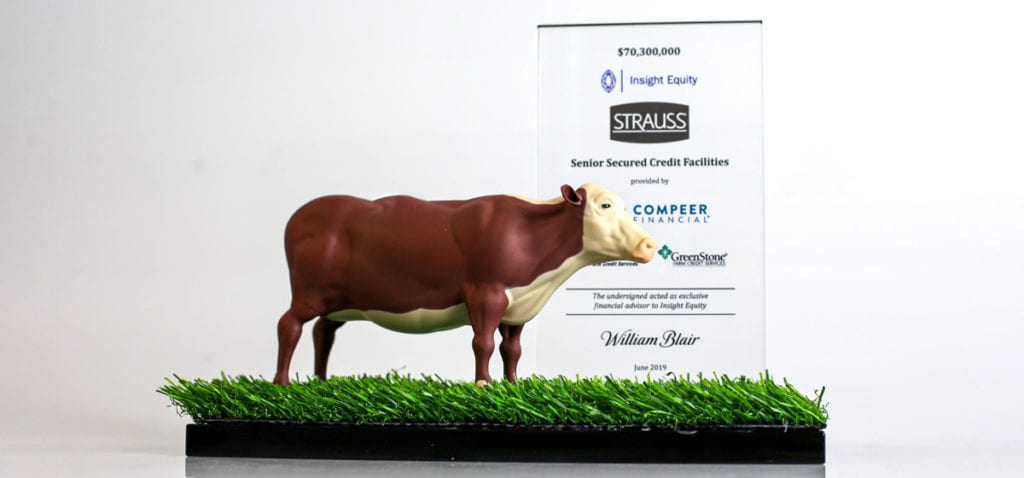 Crystal Deal Toy With 3D-Printed Cow And Artificial Turf On Black Base
