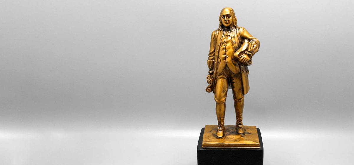 Custom Ben Franklin Gold Statue By Cristaux