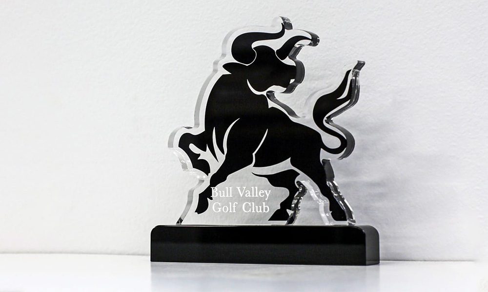 Bull Logo Cut Crystal