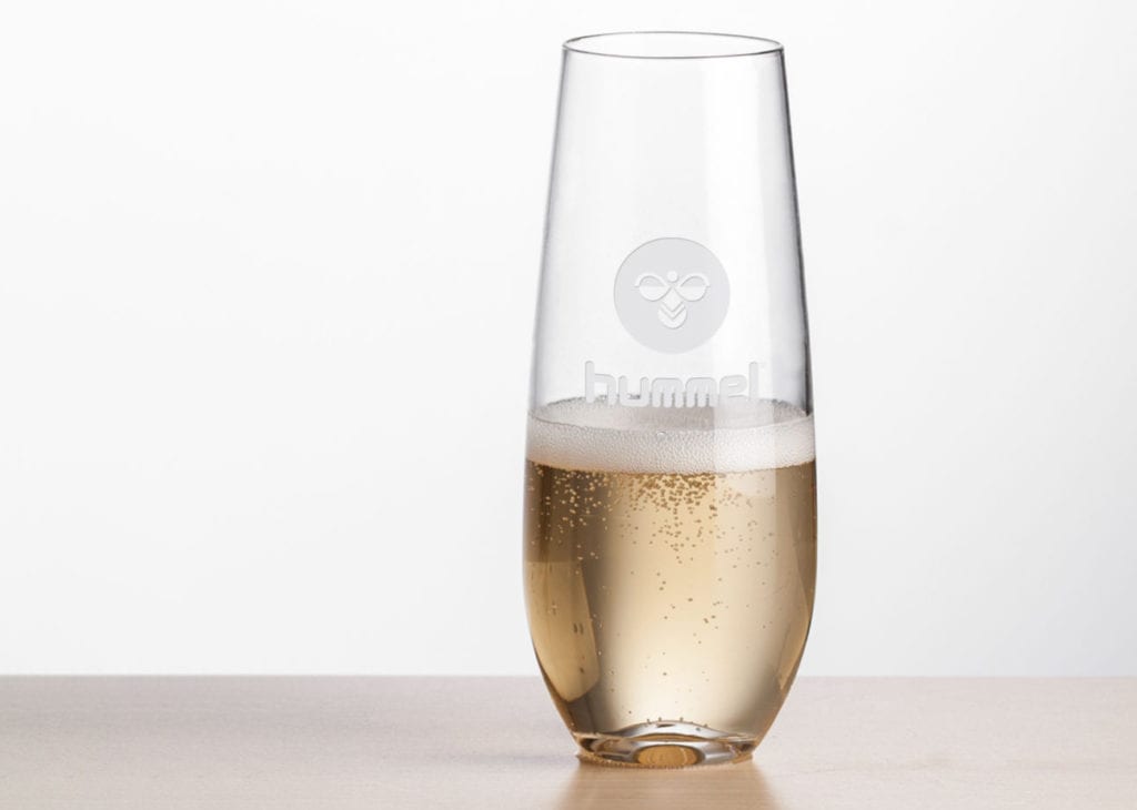 Corporate Gift Champagne Flute Sand Etch Logo