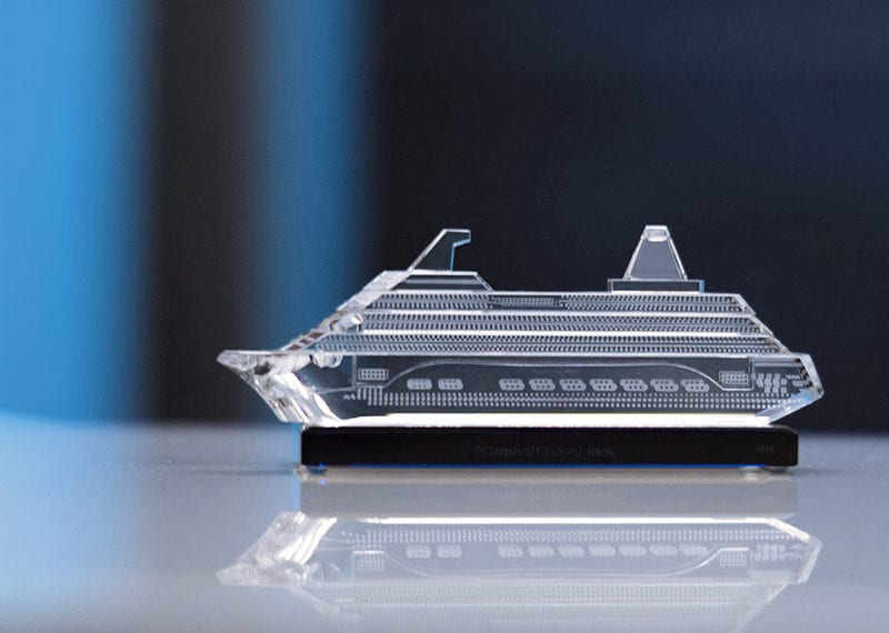 Corporate Gift Crystal Display Cruise Ship Replica