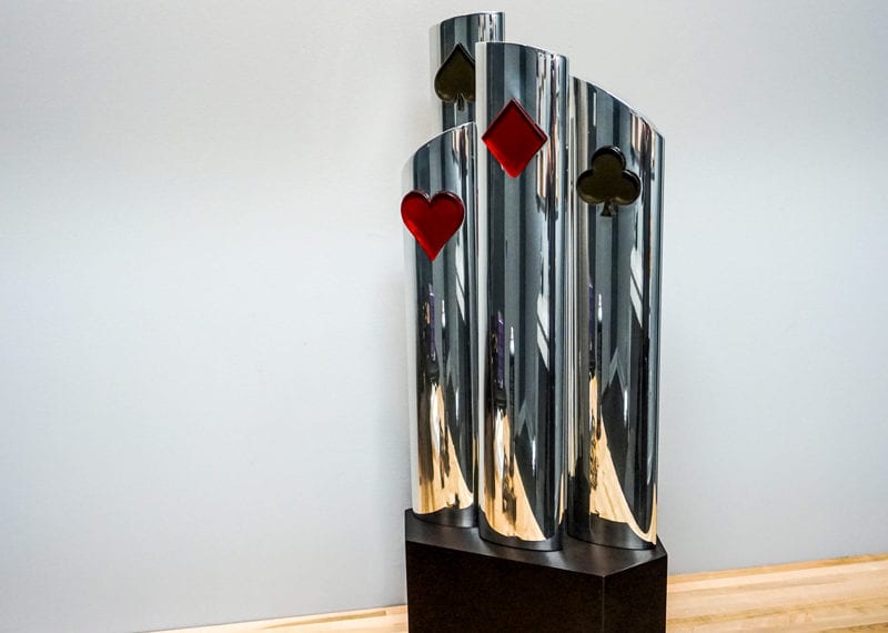 Poker Trophy Player Of The Year Award Metal Pillars Acrylic Suit 003