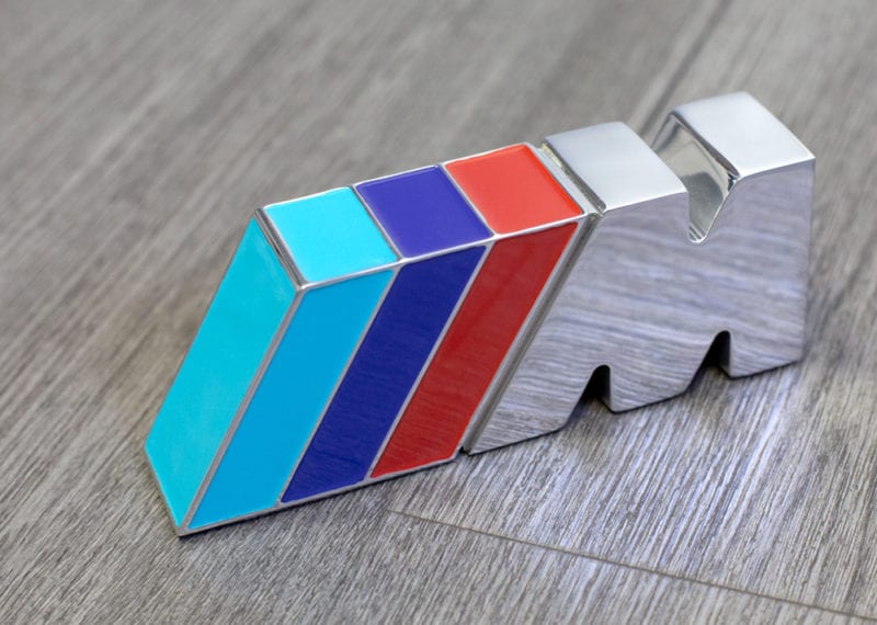 Polished Metal Enamel Color Fill BMW Logo