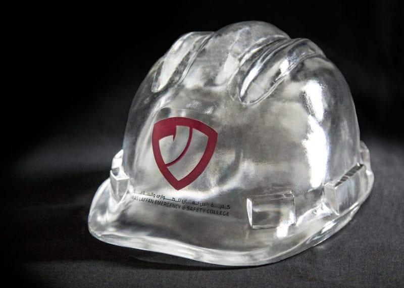 Safety Award Crystal Construction Helmet Replica With Personalization