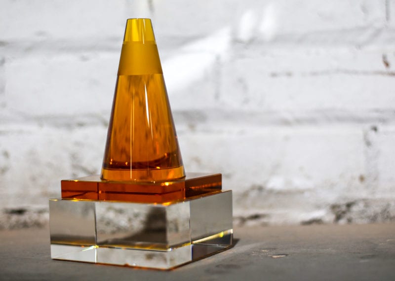 Safety Stock Award Orange Crystal Cone