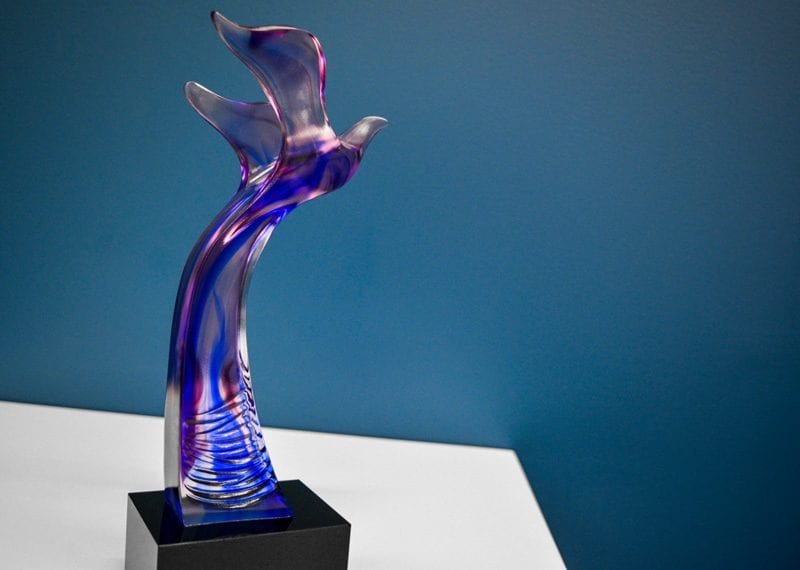 Crystal abstract dove statue