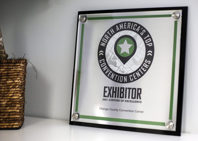 Acrylic and metal wall trophy plaque with digital print personalization