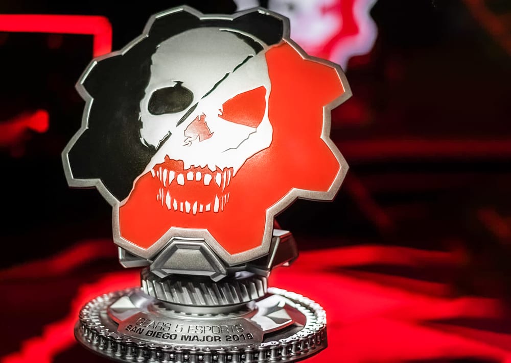 2ft tall 3D Printed gears of war custom trophy for video gaming