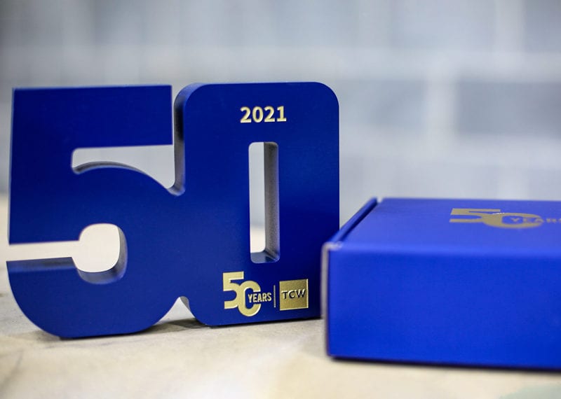 Metal Number Blue Paint Presentation Box Anniversary Award 003