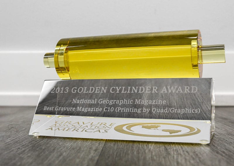 Gold Cylinder Awards Yellow Crystal Sand Etch Base 002