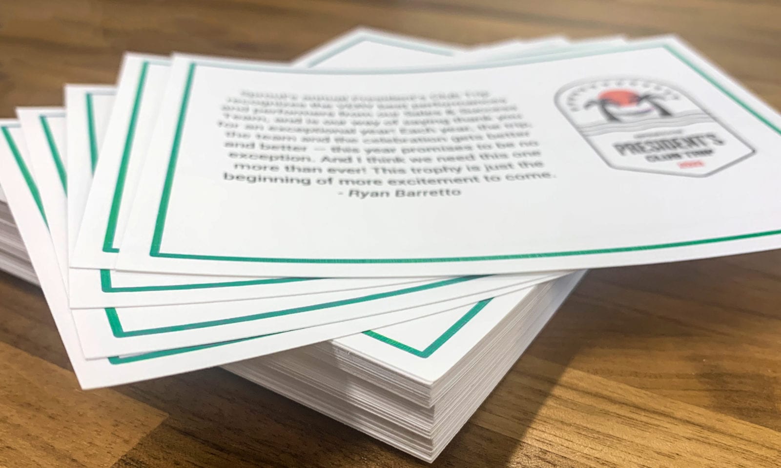 Company branded print insert