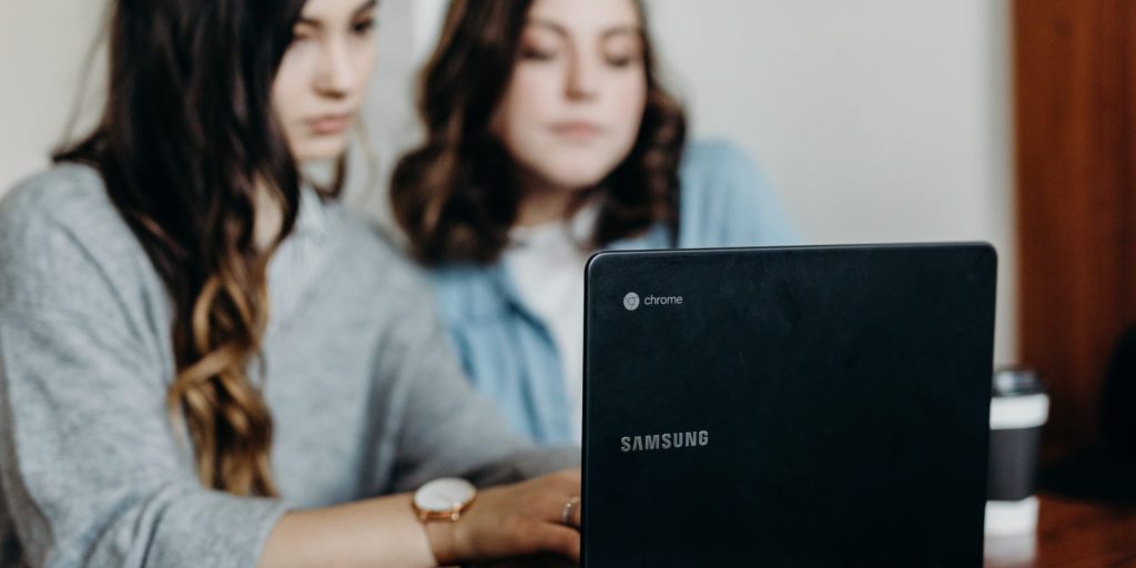 Meeting Two Women Business Computer