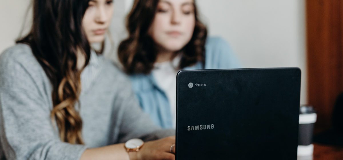 Meeting Two Women Business Computer