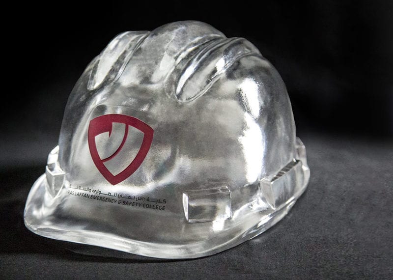 molded Crystal construction safety helmet replica