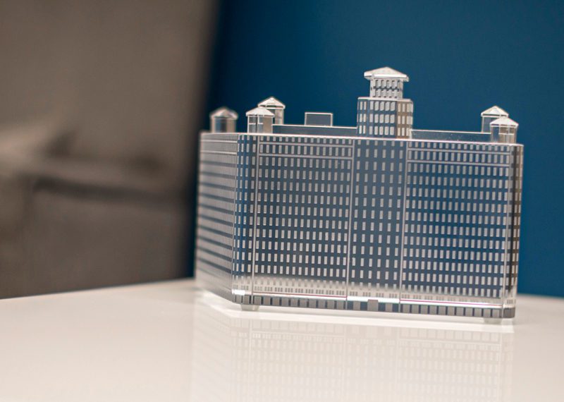 Chicago merchandise Mart crystal building replica