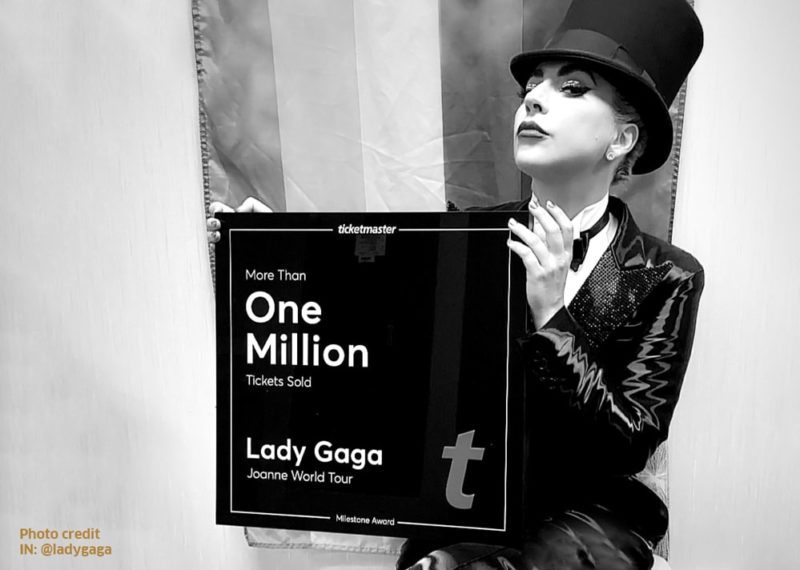 Lady gaga with ticketmaster acrylic lightbox plaque