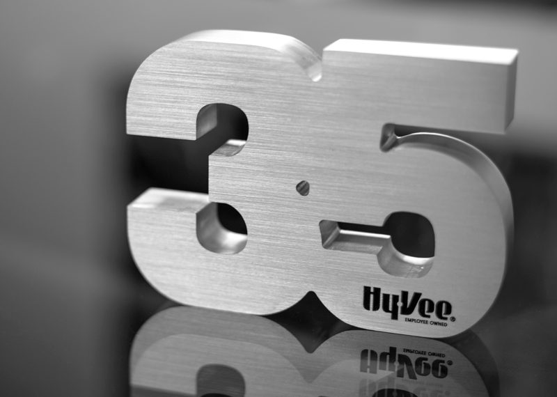 EDM wire cut brushed aluminum years of service award