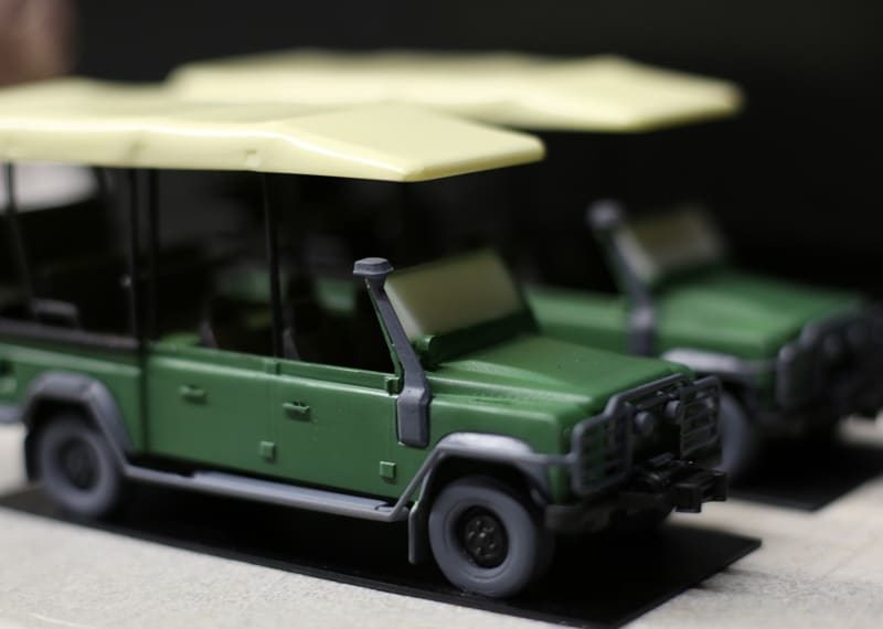 3D printed safari jeep and hand painted