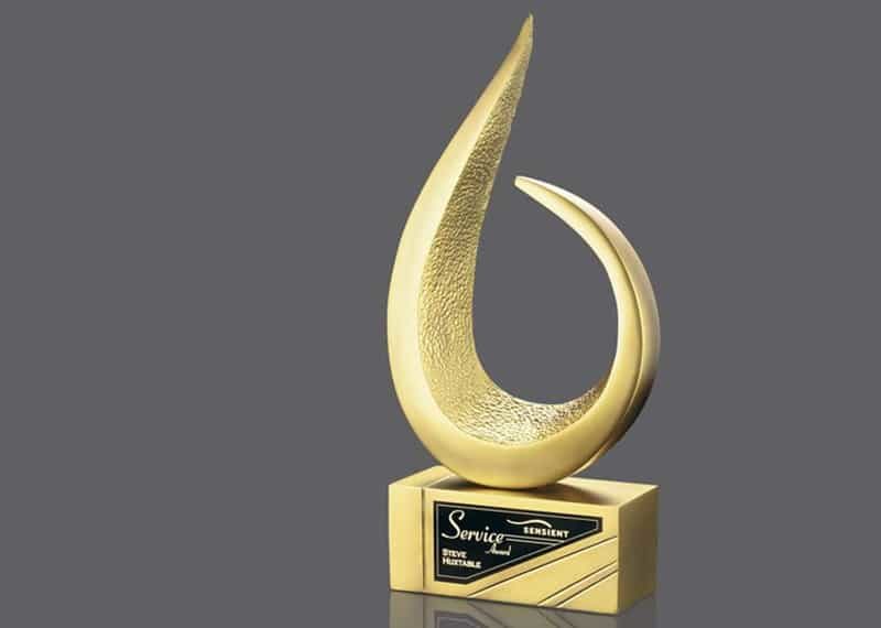 gold resin abstract trophy