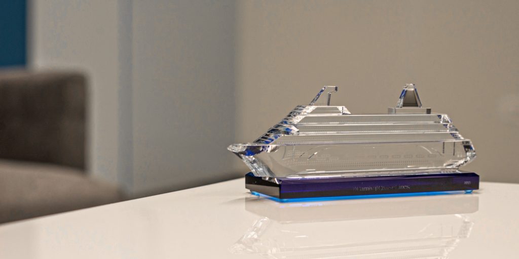 Crystal cruise ship replica as a corporate gift