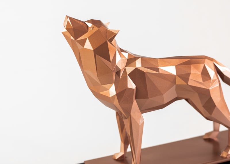 3D Printed geometrical wolf