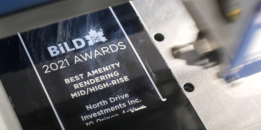 Black engraved award laser engraving