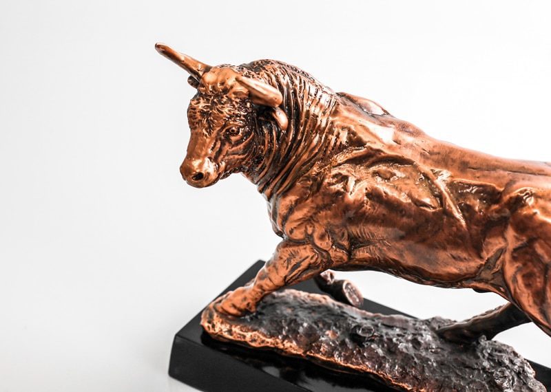Bronze bull award sculpture