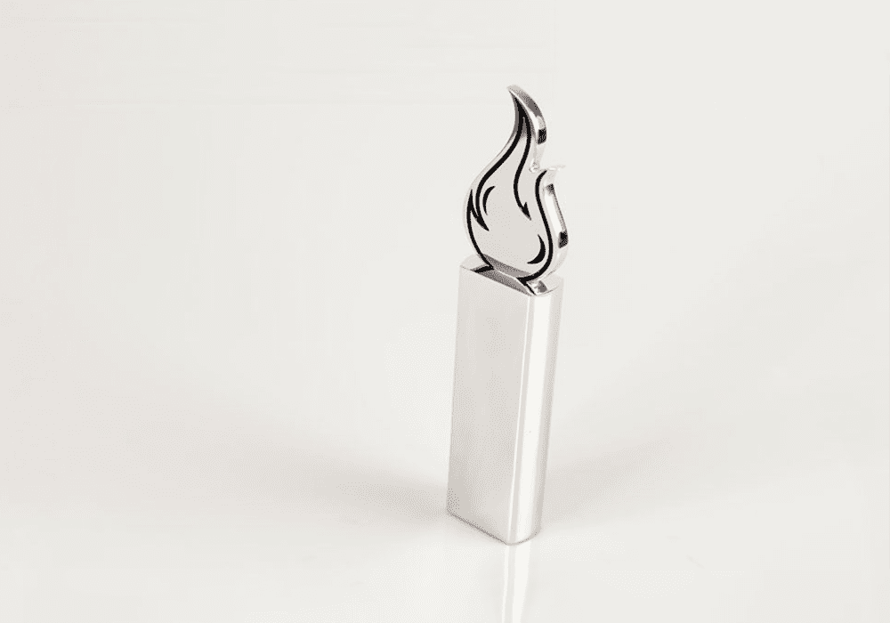 Acid Engraved Flame Pillar