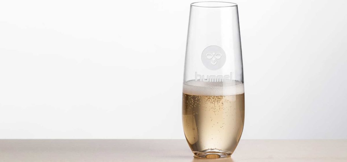 hummel champagne flut filled with champagne