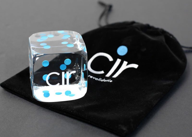 Crystal Branded Dice With Presentation Bag