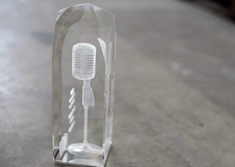 Broadcaster Of The Year Crystal 3D Laser Microphone 02