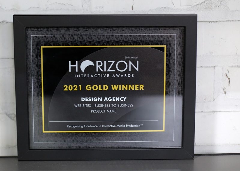 Horizon Design Award Certificate Plaque Frame