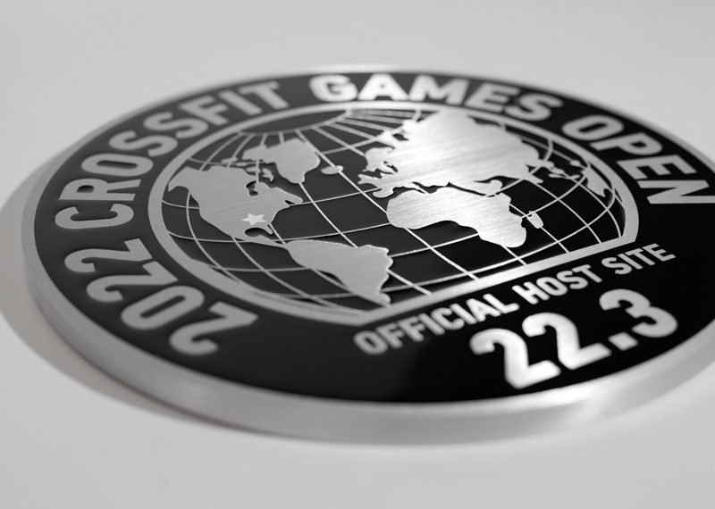 Crossfit Games Metal Enamel Globe Plaque 03