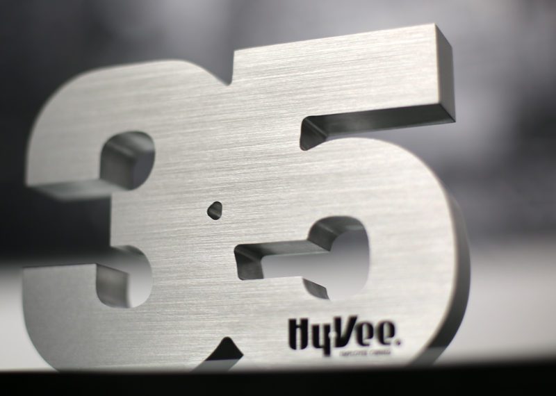 HyVee Years Of Service Metal Number EDM Wire Cut 02