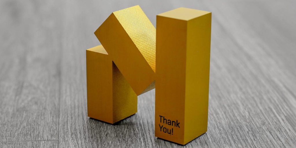 golden thank you award as an incentive for the sales staff