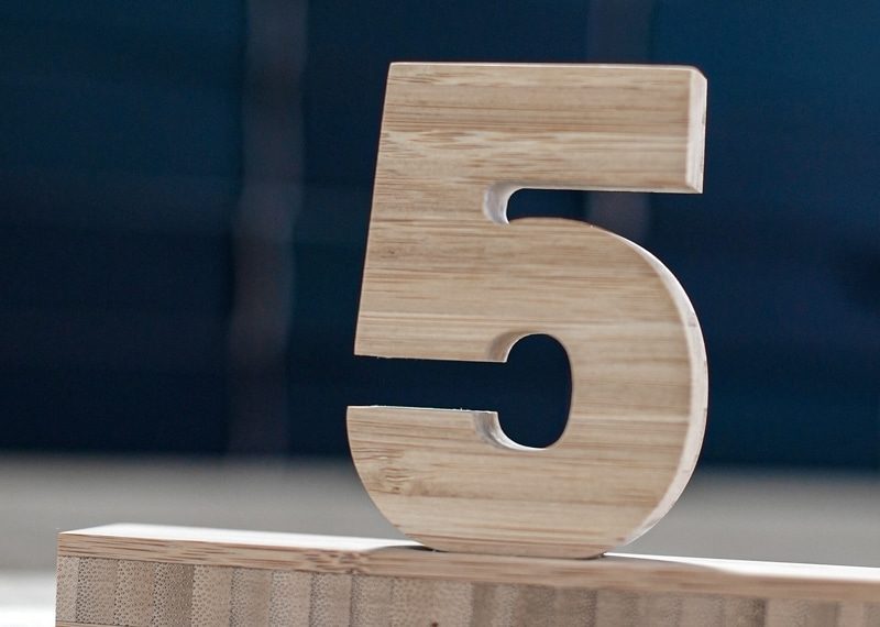 5 years of service award wood number