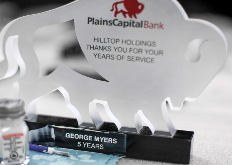 Bank Buffalos service award