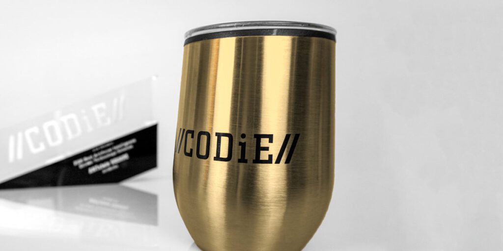 Golden drinkware as a gift for an employee milestone