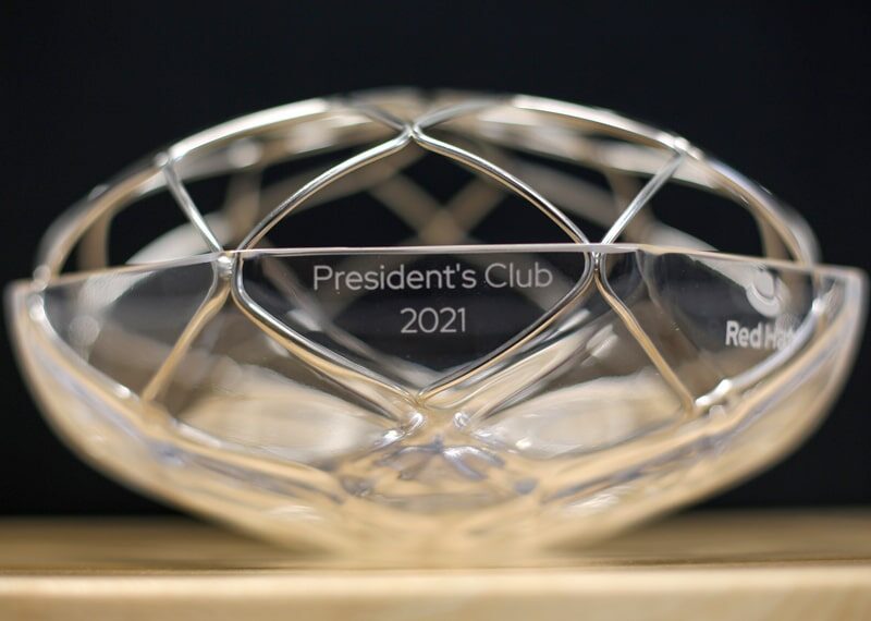 Presidents club corporate gift vase